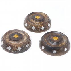 Incense Holder, Round Mango Wood