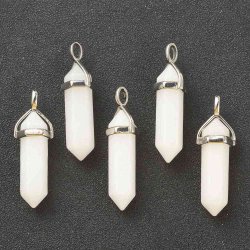 Jade, White Pendant Bullet Silver