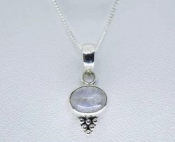 Månsten, Vit Hänge Sterling Silver