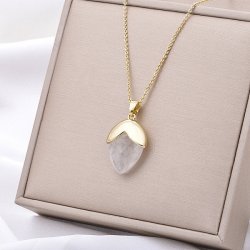 Bergkristall, Halsband Droppe Guld