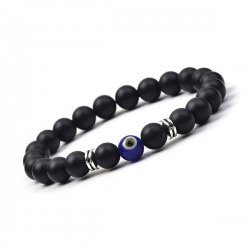 Onyx, Svart Armband Rund Onda Ögat