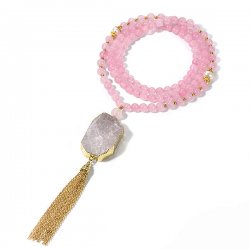 Rose Quartz, Mala with pendant