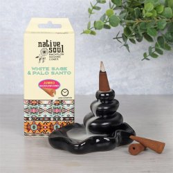 Incense Cones, Backflow White Sage & Palo Santo Box