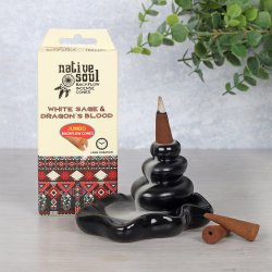 Incense cones, Backflow White Sage & Dragon Blood Box