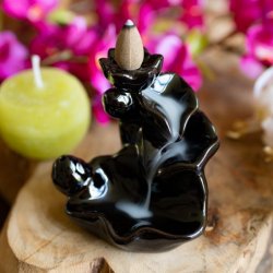 Incense Holder, Backflow Waterfall Black