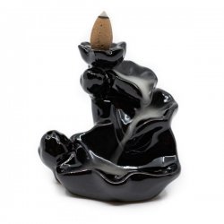 Incense Holder, Backflow Waterfall Black