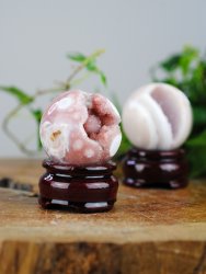 Agat, Naturlig/ Ofärgad Klot med Druzy