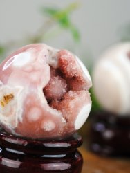 Agat, Naturlig/ Ofärgad Klot med Druzy