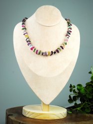 Tourmaline, with Diamond Quartz Necklace Raw EQ
