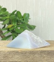 Agate, Blue lace Pyramid with Druzy
