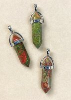 Unakite, Pendant Bullet Silver