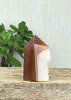 Agate, Red lace Point with Druzy