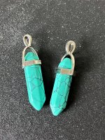 Turquise, Dyed Pendant Bullet Silver