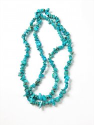 Turquoise, Dyed Necklace Chips Long