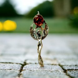 Bärnstens, Hänge Ängel Sterling Silver