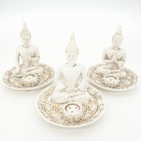 Rökelsehållare, Buddha Vit 3pack