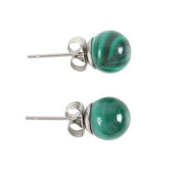 Malachite, Earrings Sterling silver