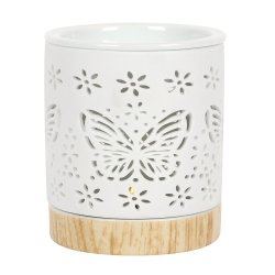 Oil Burner, White Butterfly