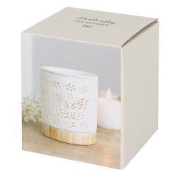 Oil Burner, White Butterfly