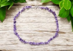 Ametist, Halsband Chips Kort
