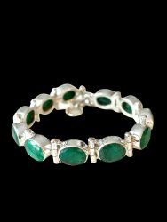 Smaragd, Armband Sterling Silver