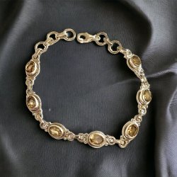 Citrine, Natural Bracelet in Sterling Silver