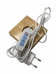 Display, Light Socket Square Wood
