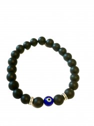 Onyx, Svart Armband Rund Onda Ögat