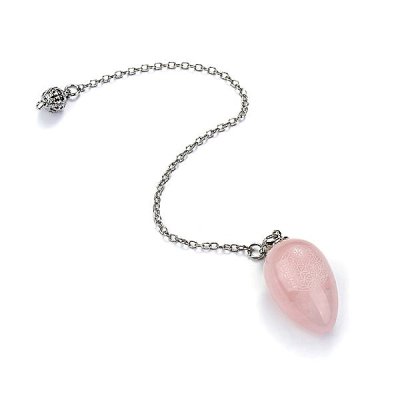 Rose Quartz, Pendulum Drop with Flower of Life