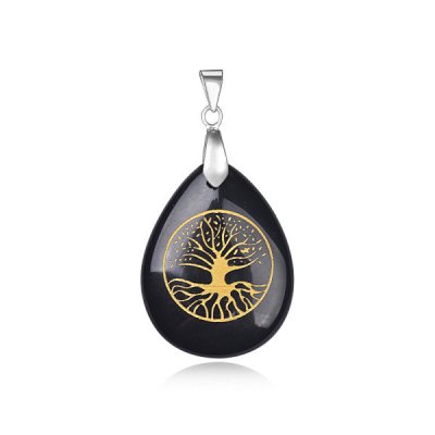 Obsidian, Black Pendant Tree of Life