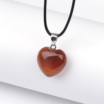 Carnelian, heart with necklace