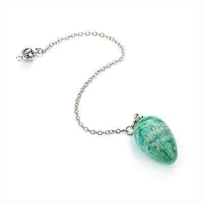 Amazonite, Pendulum Drop with Flower of Life