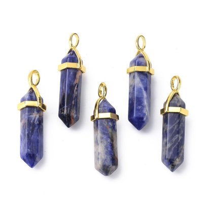 Sodalite, Pendant Bullet Gold