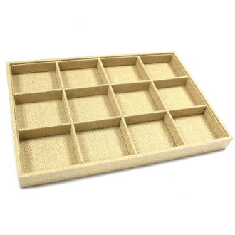Display, Box 12 compartments Rattan