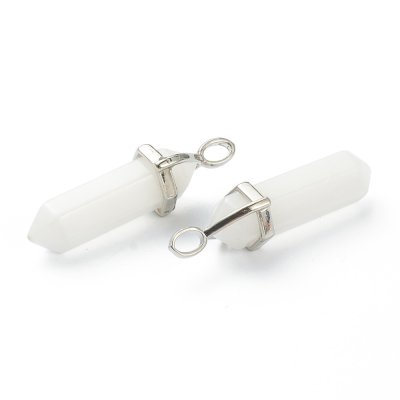 Jade, White Pendant Bullet Silver