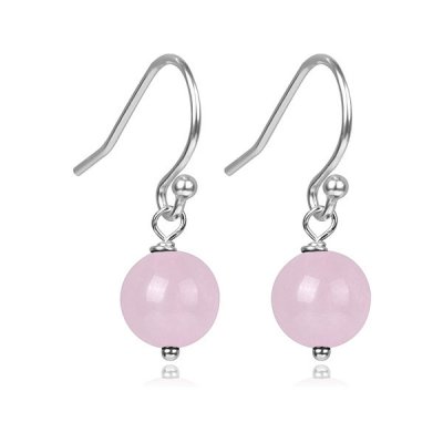 Rose quartz, Earrings Sterling silver