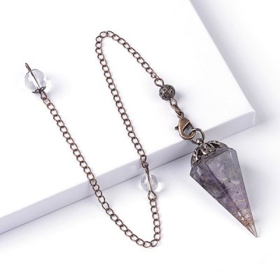 Amethyst, Pendulum Orgonite Flower