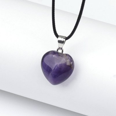 Amethyst, heart with necklace