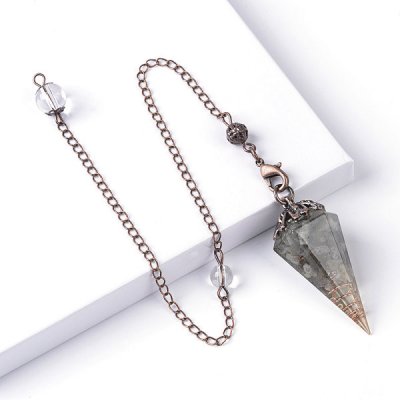 Labradorite, Pendulum Orgonite Flower
