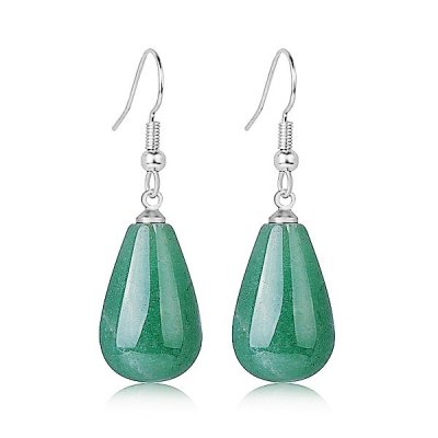 Aventurine, Green Earrings Drop