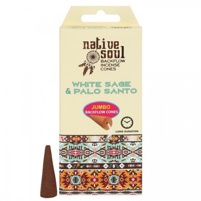 Incense Cones, Backflow White Sage & Palo Santo Box