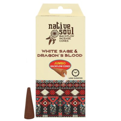 Incense cones, Backflow White Sage & Dragon Blood Box