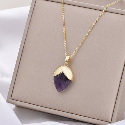 Ametist, Droppe Guld Halsband