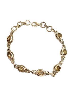 Citrine, Natural Bracelet in Sterling Silver