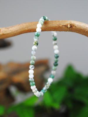 Agat, Moss Armband Rund