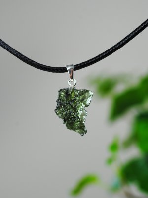 Moldavit, Hänge Rå Sterling silver