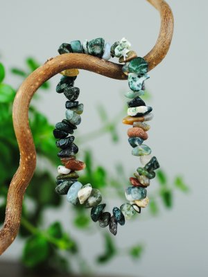 Agat, Moss Armband Chips