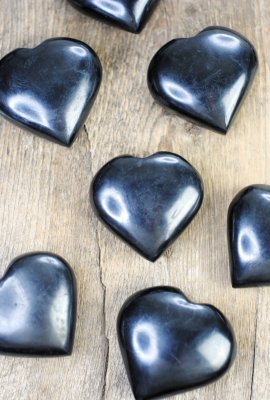 Shungite, Heart Polished