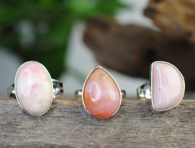 Opal, Pink Ring with silver plating