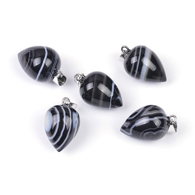 Agat, Svart Hänge Droppe